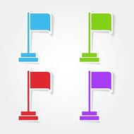 Flag Sign Colorful Vector Icon Design