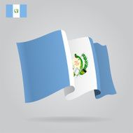 Flat and waving Guatemala Flag Vector