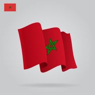 Flat and waving Moroccan Flag Vector