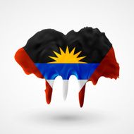 Flag of Antigua and Barbuda painted colors