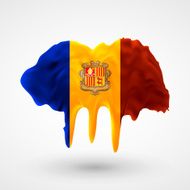 Flag of Andorra painted colors
