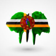 Flag of Dominica painted colors