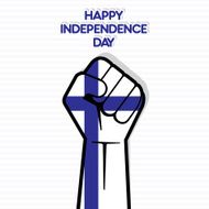 Flag of finland in hand design vector