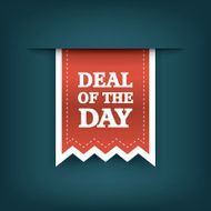 Deal of the day vertical ribbon bookmark tag element for