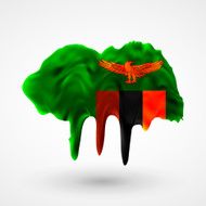 Flag of Zambia painted colors