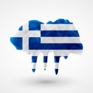 Flag of Greece painted colors