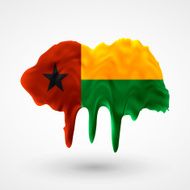 Flag of Guinea Bissau painted colors