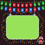 Green frame and pennant flags with Merry Christmas N2