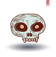 skull cartoon icon vector illustration N4