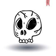 skull cartoon icon vector illustration N6