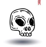 skull cartoon icon vector illustration N7