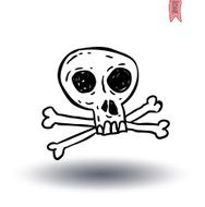 skull cartoon icon vector illustration N9