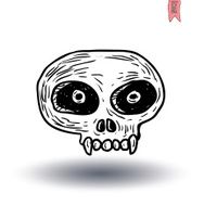 skull cartoon icon vector illustration N10