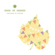 Vector party decorations bunting leaf silhouette pattern frame