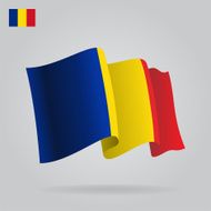 Flat and waving Romanian Flag Vector