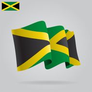 Flat and waving Jamaica Flag Vector