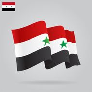 Flat and waving Syrian Flag Vector