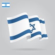 Flat and waving Israeli Flag Vector