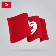 Flat and waving Tunisia Flag Vector