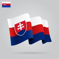 Flat and waving Slovak Flag Vector