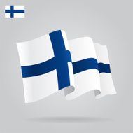 Flat and waving Finnish Flag Vector