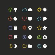 Color web interface icons clip-art