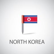 North Korea flag pin