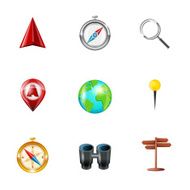 Navigation icons realistic set