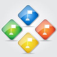 Flag Sign Colorful Vector Icon Design N2
