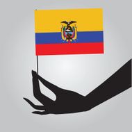 Flag of Ecuador in a female hand