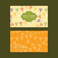 Vector party decorations bunting horizontal frame pattern business cards set