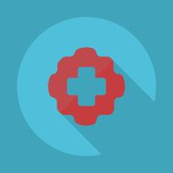 Flat modern design with shadow vector icons medical cross