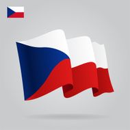 Flat and waving Czech Republic Flag Vector