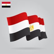 Flat and waving Egyptian Flag Vector