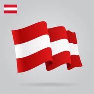 Flat and waving Austrian Flag Vector