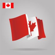 Flat and waving Canadian Flag