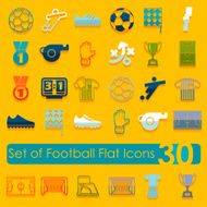Set of football flat icons N5