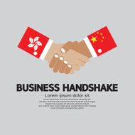 Business Handshake Vector Illustration Hongkong and China