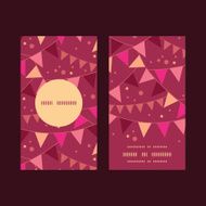 Vector christmas decorations flags vertical round frame pattern business cards