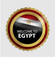 Welcome to Egypt Seal Egyptian Flag (Vector Art)
