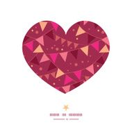Vector christmas decorations flags heart silhouette pattern frame