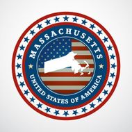 Vintage label Massachusetts N2