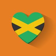 Heart-shaped icon with flag of Jamaica