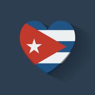 Heart-shaped icon with flag of Cuba