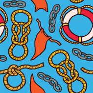 Ropes knots flags lifebuoy - marine rigging N2