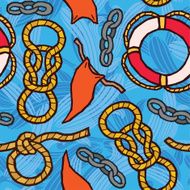 Ropes knots flags lifebuoy - marine rigging N3