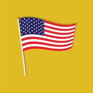 american flag flat icon vector illustration eps10