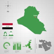 lRAQ flag Asia World Map N2