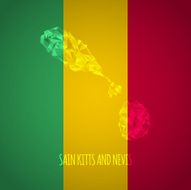 Low Poly Saints Kitts and Nevis Map with National Colors
