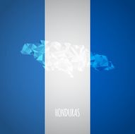 Low Poly Honduras Map with National Colors
